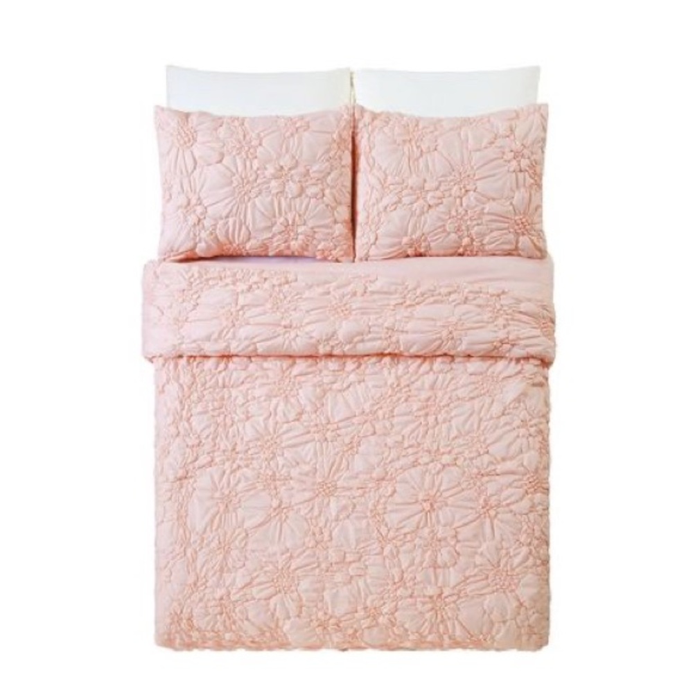 Puffy Flower Comforter Set
